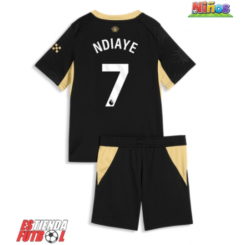 Manchester City Iliman Ndiaye #7 Segunda Equipación Niños 2026-27 Manga Corta (+ Pantalones cortos)